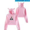 Ranboo King Pullover Classic Cat Ear Crop Top Hoodie