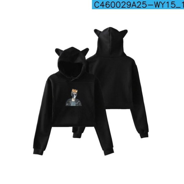 Ranboo King Pullover Classic Cat Ear Crop Top Hoodie